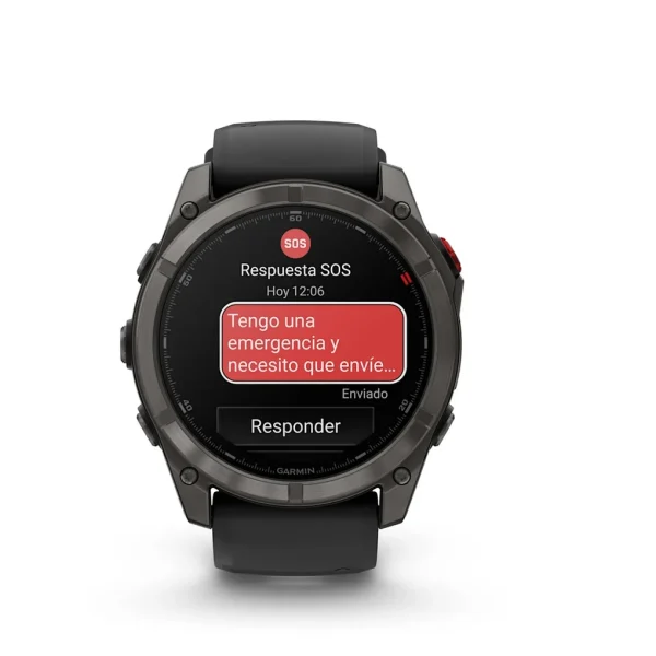 Garmin Fenix 8 Pro - 51mm Amoled Sapphire, Titanio con revestimiento de DLC con correa de silicona negra