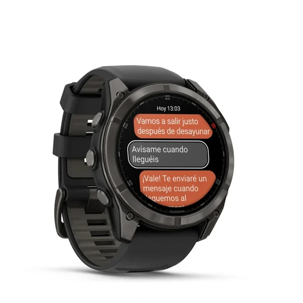 Garmin Fenix 8 Pro - 51mm Amoled Sapphire, Titanio con revestimiento de DLC con correa de silicona negra