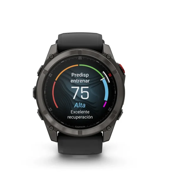 Garmin Fenix 8 Pro - 51mm Amoled Sapphire, Titanio con revestimiento de DLC con correa de silicona negra