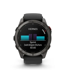 Garmin Fenix 8 Pro - 51mm Amoled Sapphire, Titanio con revestimiento de DLC con correa de silicona negra