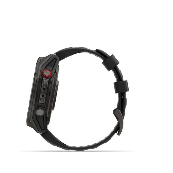 Garmin Fenix 8 Pro - 51mm Amoled Sapphire, Titanio con revestimiento de DLC con correa de silicona negra