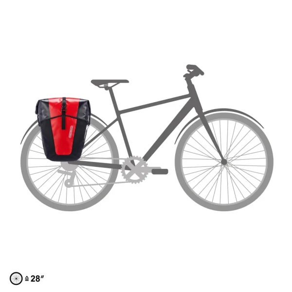 Alforjas Ortlieb BackRoller XL QL2.2 par 78L Rojo-Negro