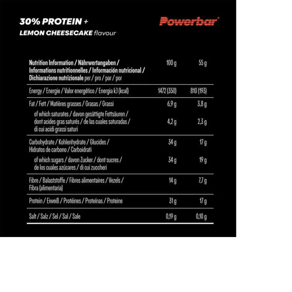 Barrita PowerBar ProteinPlus 30% Limón Tarta Queso 15 unidades