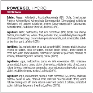 PowerBar PowerGel Hydro Cereza Cafeína 24 unidades