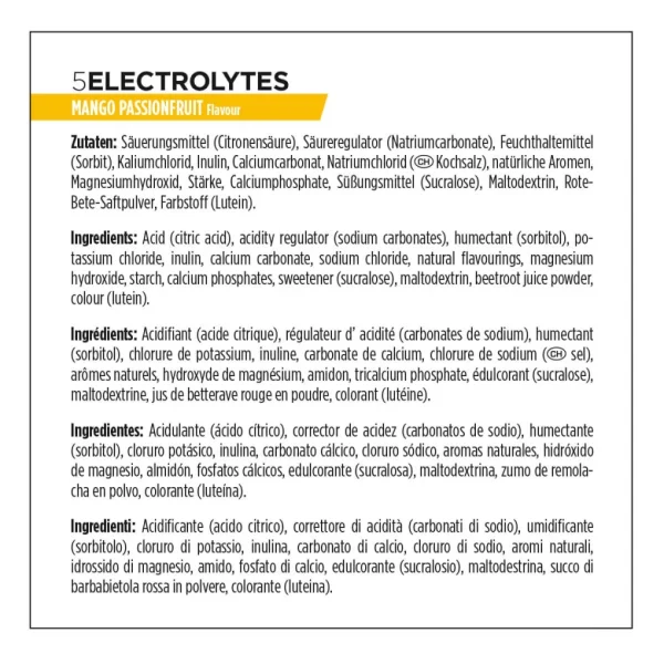 PowerBar Tubo 5 Electrolitos Mango Fruta de la Pasión 12 unidades