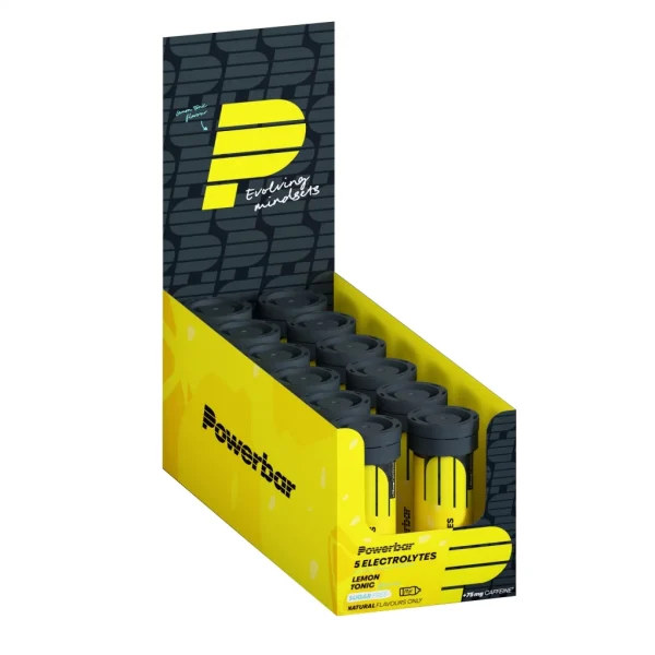 PowerBar Tubo 5 Electrolitos Limón Tonic Cafeína 12 unidades