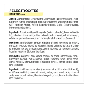 PowerBar Tubo 5 Electrolitos Limón Tonic Cafeína 12 unidades