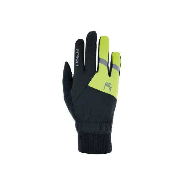 Guantes Roeckl Rofan 2 Windproof Negro-Amarillo Fluo