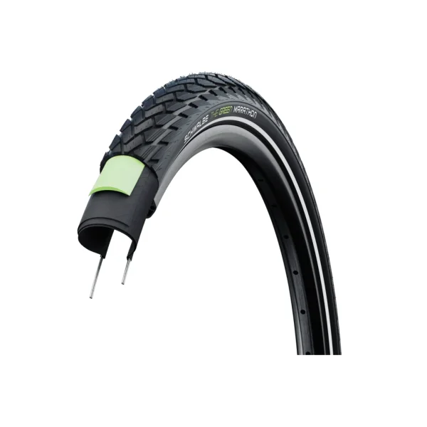 Cubierta Schwalbe MARATHON Perf, GreenGuard, TwinSkin 20x1.75 Reflectante