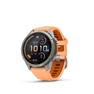 Garmin Fenix 9 Pro – inReach, 43mm Amoled Titanio correa silicona en salmón/naranja