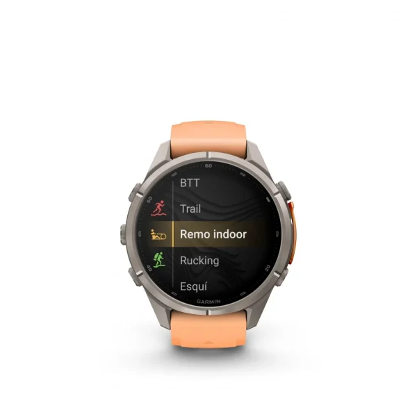 Garmin Fenix 9 Pro – inReach, 43mm Amoled Titanio correa silicona en salmón/naranja